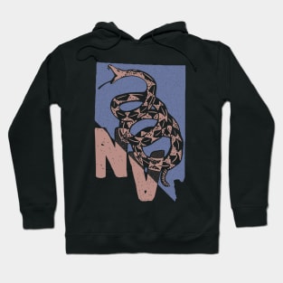 Distressed Vintage Style Nevada Gadsden  Snake Hoodie